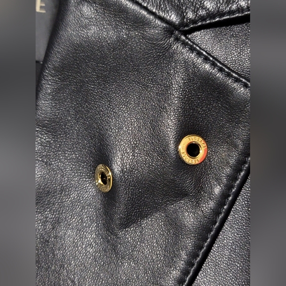 Flash sale⚡️Versace Safety pin-embelisshed Leather Blazer - Picture 8 of 13